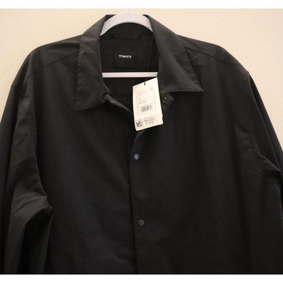 Theory M0577403 Men's Sz XL Black Nylon Blend City Coach Jacket $345 - Picture 3 of 12